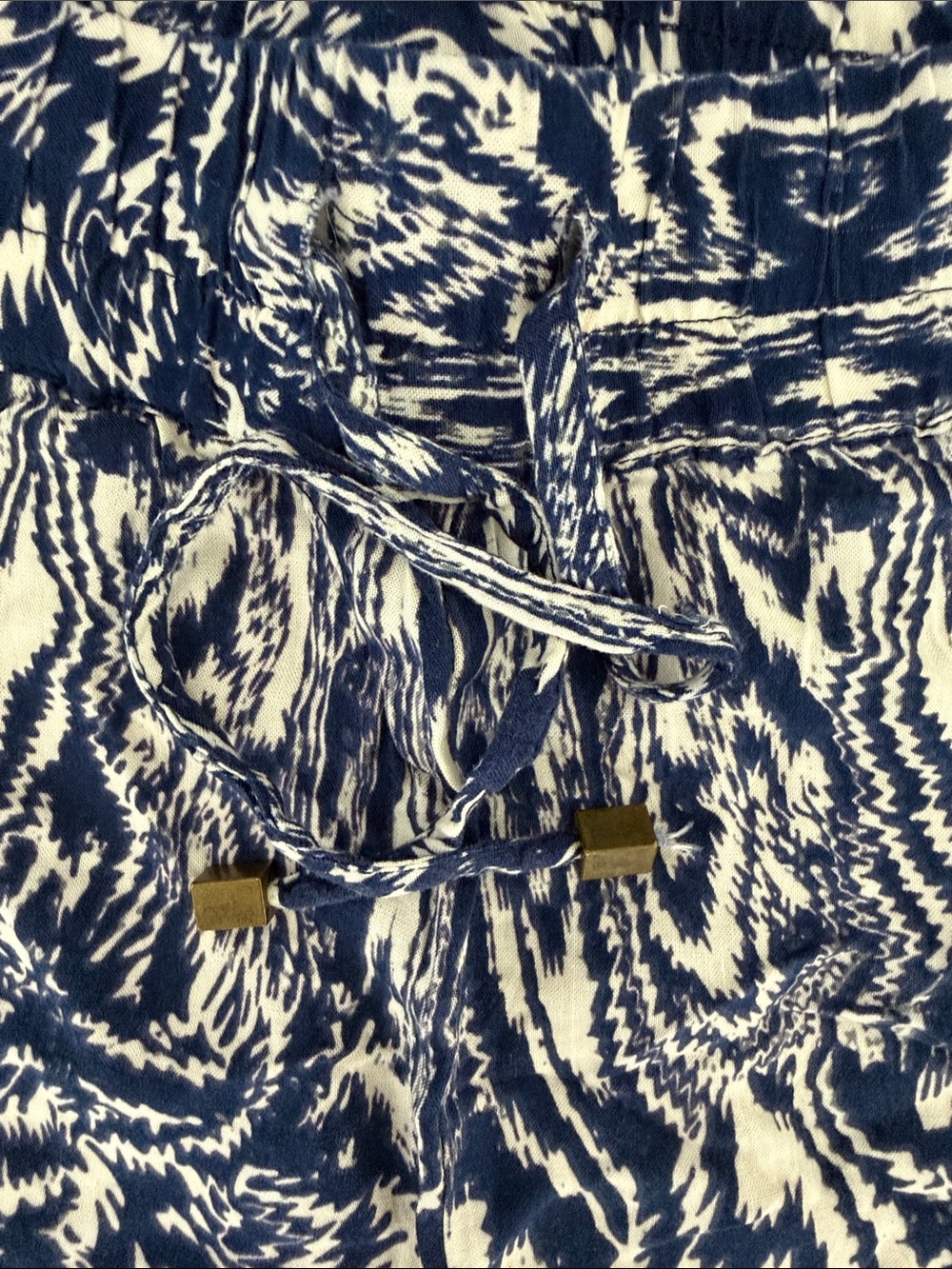 Women's Navy & White Patterned Wide-Leg Pants - Picture 4 of 5
